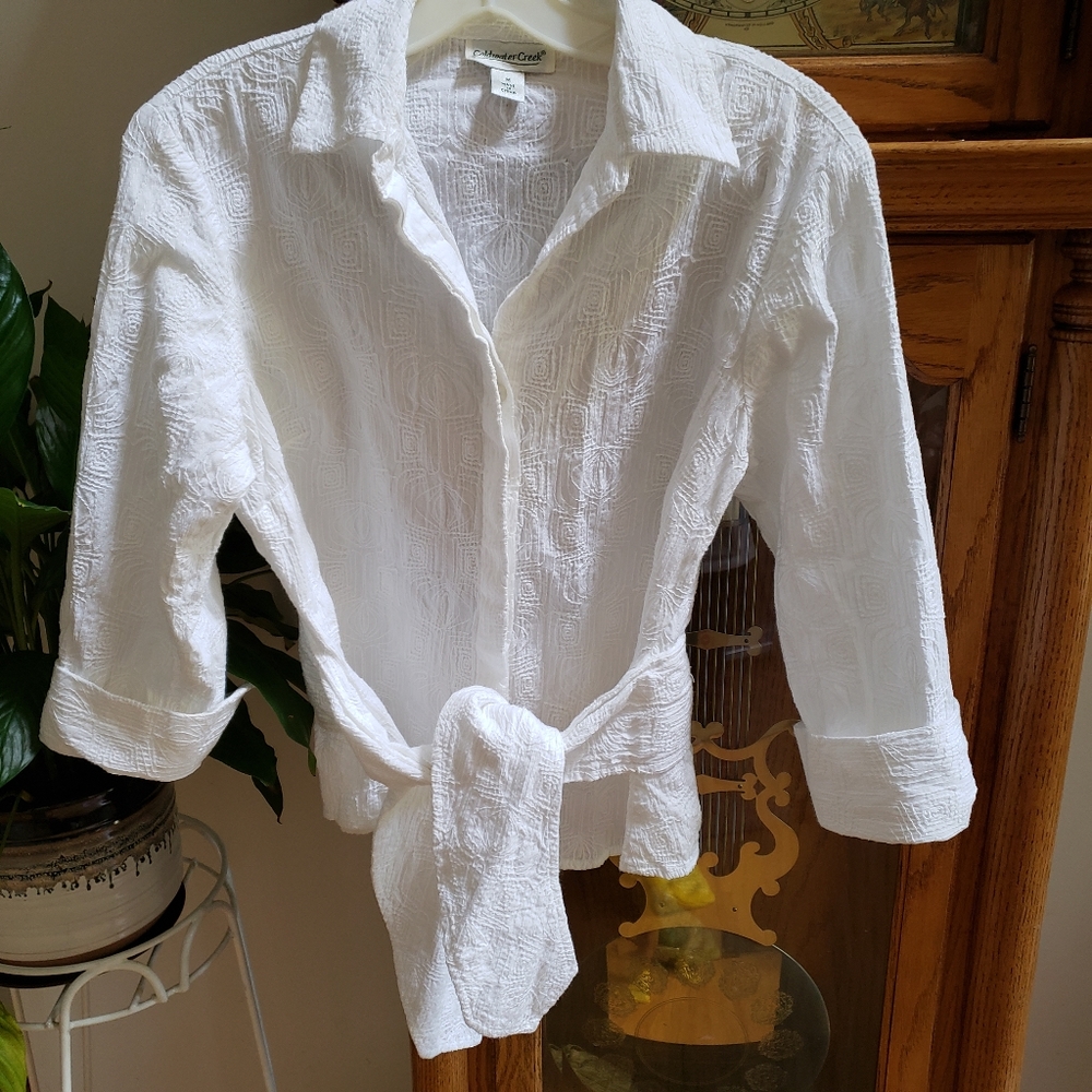 White Fall Blouse/Blazer (Coldwater Creek)